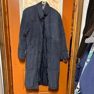 Navy Long Puffer Coat
